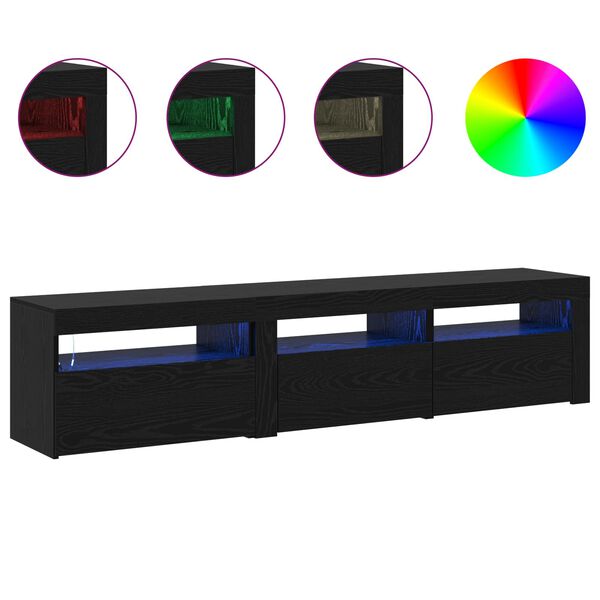 vidaXL Telerikapp 2 pcs Must tamm 180 x 35 x 40 cm Tehispuit