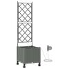 vidaXL Aiakonteiner Kastmise ja Ratastega Helehall 40 x 40 x 148 cm PP