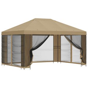 vidaXL Aia telk k&uuml;lgseintega 4 &times; 3 m Beež Pol&uuml;ester ja teras 190 gsm