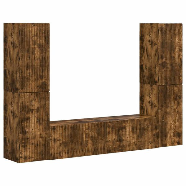 vidaXL Telerikapi komplekt 6 pcs Suitsetatud tamm Tehispuit