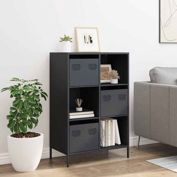 vidaXL kõrge kapp, antratsiithall, 68x39x103,5 cm, teras