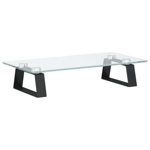 vidaXL monitorialus, must, 40 x 20 x 8 cm, karastatud klaas ja metall
