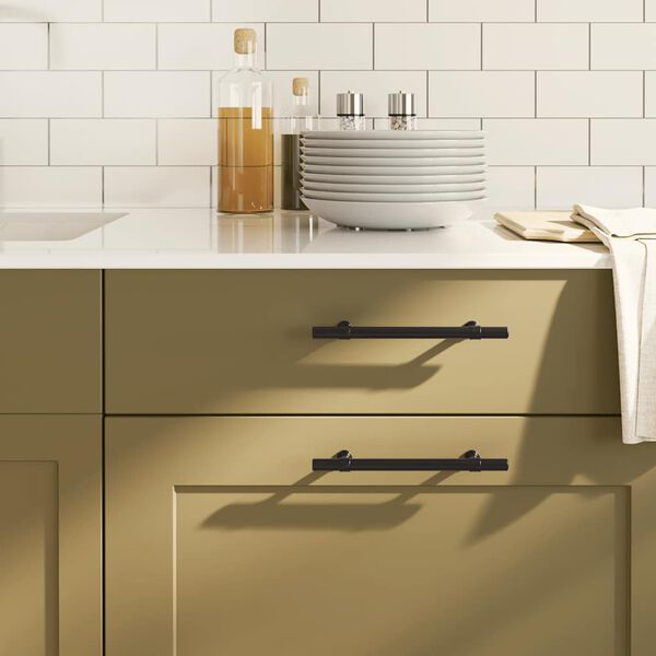 vidaXL kapi k&auml;epidemed 10 tk, must, 128 mm, roostevaba teras