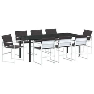 vidaXL Aia s&ouml;&ouml;gilaudade komplekt 9 pcs Valge 200 x 80 x 73 cm