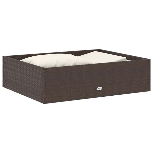 vidaXL 2-osaline aiamööblikomplekt patjadega, polürotang, pruun