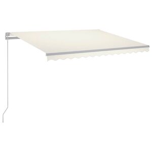 vidaXL k&auml;sitsi sisset&otilde;mmatav varikatus LEDiga 300 x 250 cm kreemjas