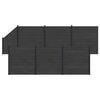vidaXL Aia komplekt 7 tk 1138 x 186 cm WPC ja Alumiinium Must