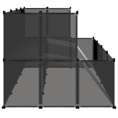 vidaXL väikelooma aedik, must, 143 x 107 x 93 cm, PP ja teras