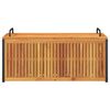 vidaXL õuepatjade hoiukast, 110x45x42/53 cm, akaatsiapuit ja teras
