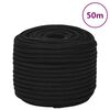 vidaXL t&ouml;&ouml;k&ouml;is, must, 12 mm, 50 m, pol&uuml;ester