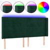 vidaXL LED-voodipeats, tumeroheline, 203x16x118/128 cm, samet
