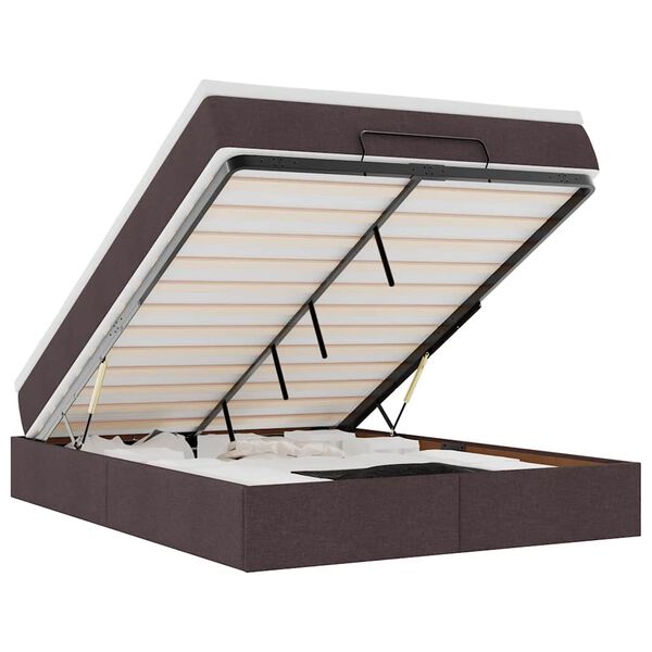 vidaXL ottomani voodi madratsiga, tumepruun, 140x200 cm, kangas