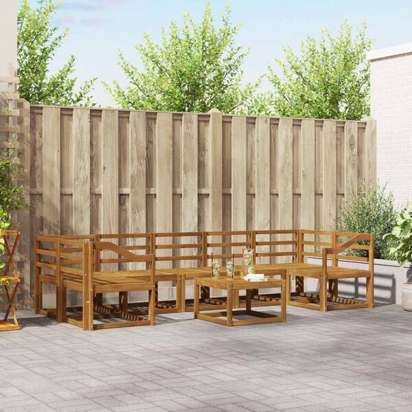 vidaXL V&auml;li diivanikomplekt 8 pcs Neutraalne Tugev akatsiapuu