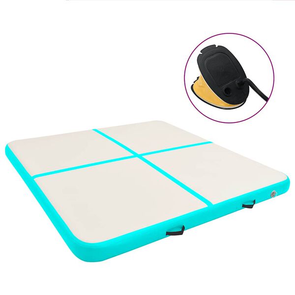 vidaXL t&auml;ispumbatav v&otilde;imlemismatt pumbaga 200x200x10 cm PVC roheline