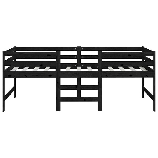 vidaXL poolk&otilde;rge voodi, must, t&auml;ism&auml;nnipuit, 90x200 cm