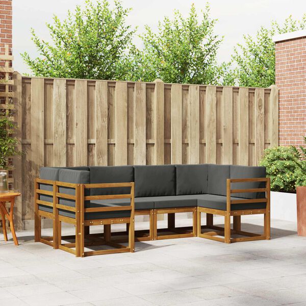 vidaXL V&auml;li diivanikomplekt padjaga 6 pcs Looduslik ja antriit