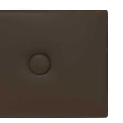 vidaXL seinapaneelid 12 tk, pruun, 60 x 15 cm, kunstnahk, 1,08 m²