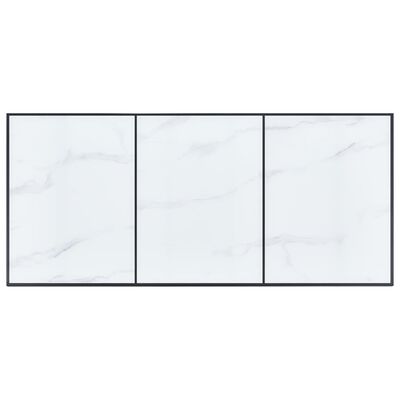 vidaXL söögilaud, valge, 180 x 90 x 75 cm, karastatud klaas