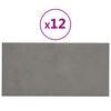 vidaXL seinapaneelid 12 tk, helehall, 30 x 15 cm, samet, 0,54 m²