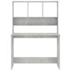 vidaXL kirjutuslaud riiulitega betoonhall 110x45x157 cm puitlaastplaat