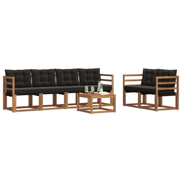 vidaXL V&auml;li diivanikomplekt padjaga 7 pcs Looduslik ja must