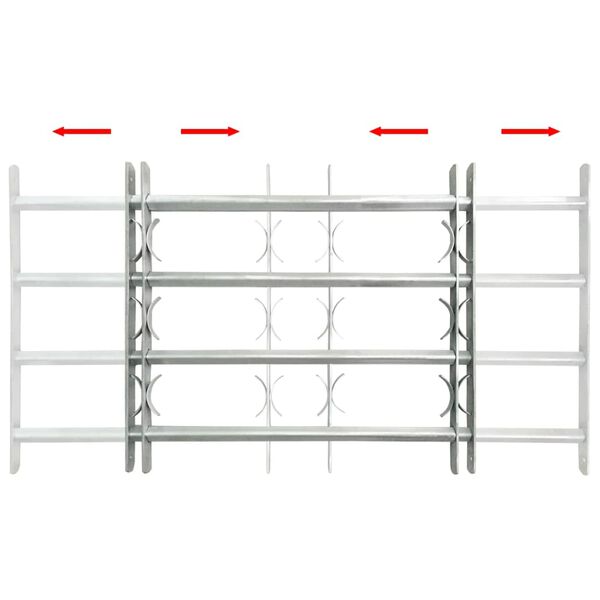 Reguleeritavad akende turvatrellid nelja põiki trelliga 500-650 mm