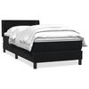 vidaXL Box Vedruvoodi Madratsiga Must 100x220 cm samet
