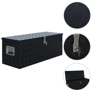 vidaXL alumiiniumist kast 1085 x 370 x 400 mm, must