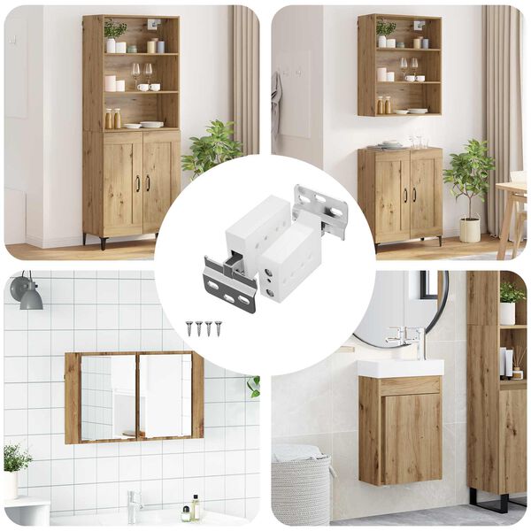 vidaXL Kapikinnitust 12 pcs Valge 70 x 48 x 19 mm Raud ja Plastik