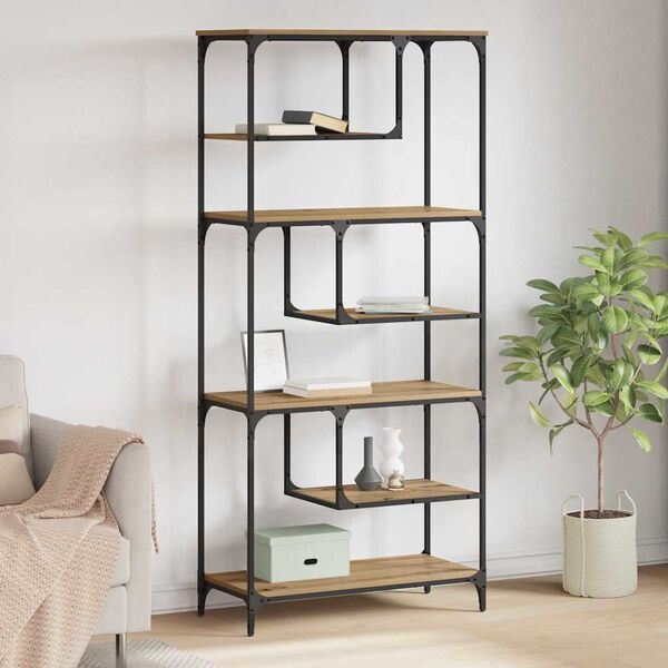 vidaXL Raamatukapp k&auml;sit&ouml;&ouml;tamm 81 x 36 x 176 cm Tehispuit