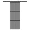 vidaXL l&uuml;kanduks riistvara komplektiga must 76x205 cm karastatud klaas