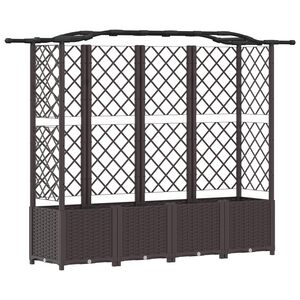 vidaXL T&otilde;stetud Padi Kase ja Katusega Pruun 204 x 40 x 138 cm PP