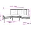 vidaXL 4-osaline aiamööblikomplekt patjadega, hall, polürotang