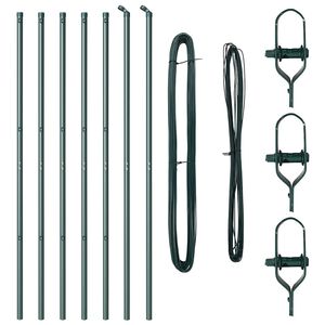 vidaXL Aiapostid 7 pcs Roheline Ø32mm 210 cm Tsingitud teras