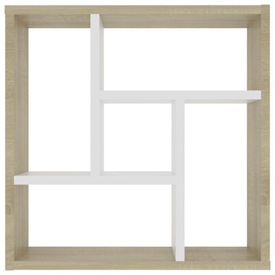 vidaXL seinariiul, valge, Sonoma tamm, 45,1x16x45,1 cm puitlaastplaat