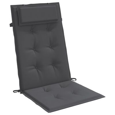 vidaXL kõrge seljatoega toolipadjad 2 tk, antratsiithall, kangas