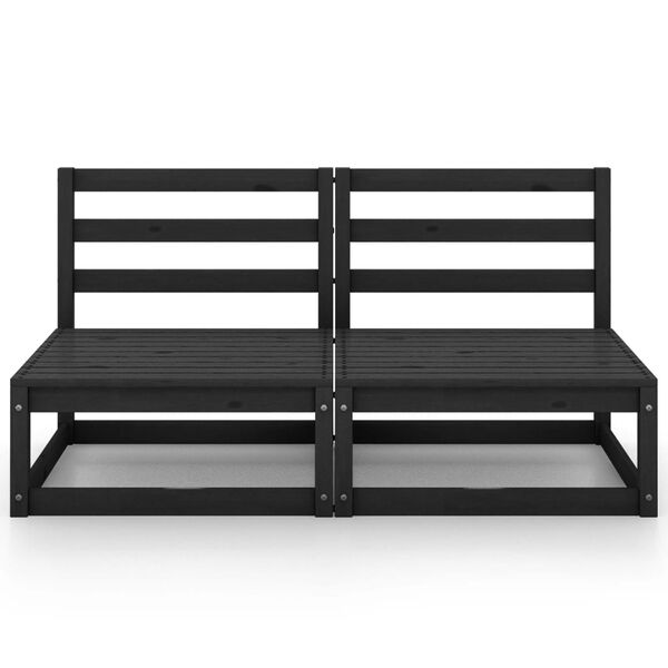 vidaXL 2-osaline aiadiivan, must, toekas männipuit