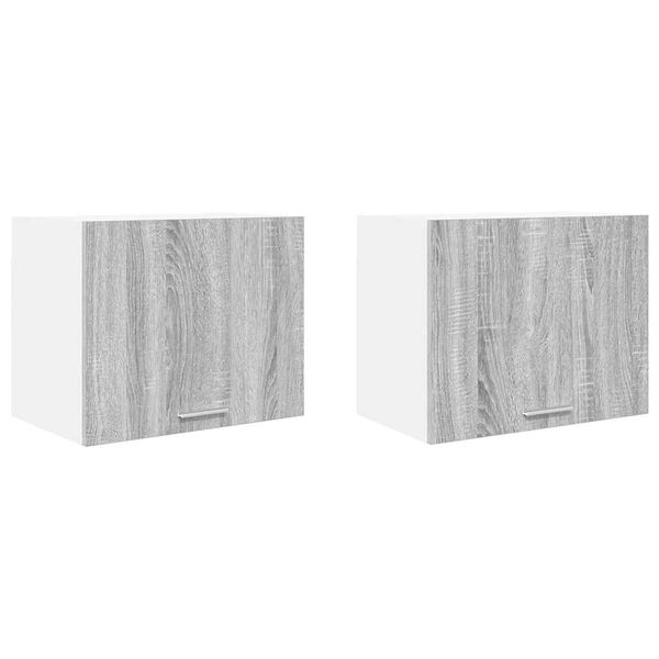 vidaXL Seinakapp 2 pcs Hall Sonoma ja valge 50 x 31 x 40 cm Tehispuit