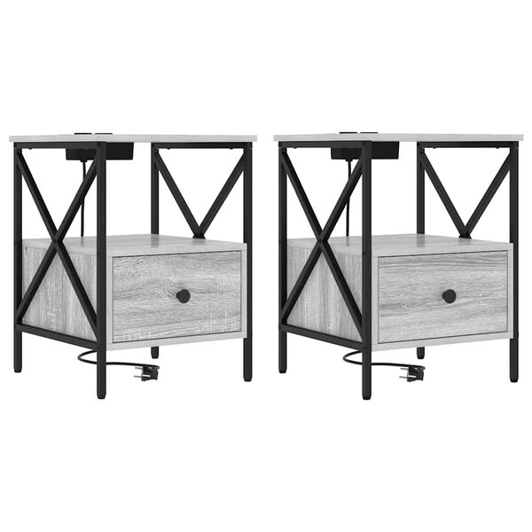 vidaXL &Ouml;&ouml;lambi kapp 2 pcs Hall Sonoma 41,5 x 40,5 x 55 cm Tehispuit