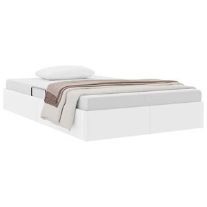 vidaXL Laos voodi madratsiga peaga PUHAS VALGE 120 x 190 cm Kunstnahk