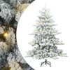 vidaXL Kunstlik kokkupandav j&otilde;ulupuu Valge 150 cm PVC ja teras