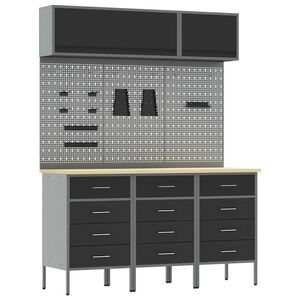 vidaXL T&ouml;&ouml;kappide komplekt sahtliga ladustamisega 8 pcs Must