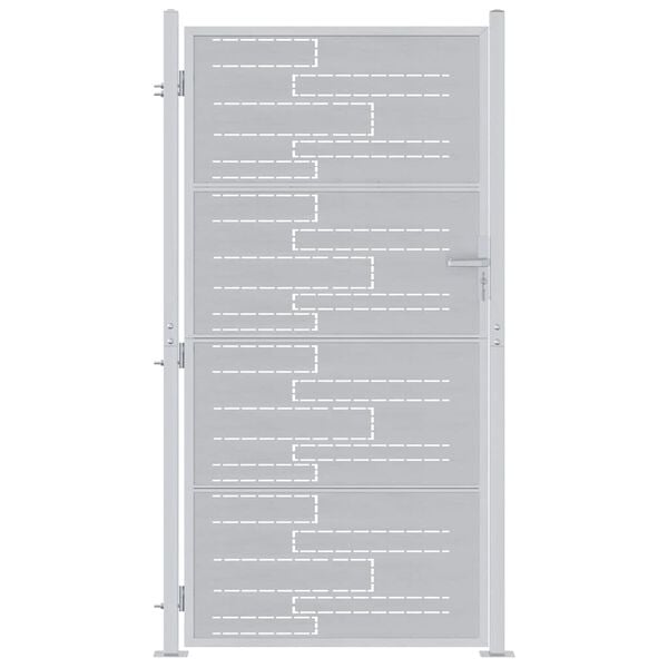 vidaXL Aia aed lukuga Hõbedane 96 x 180 cm Roostevaba teras