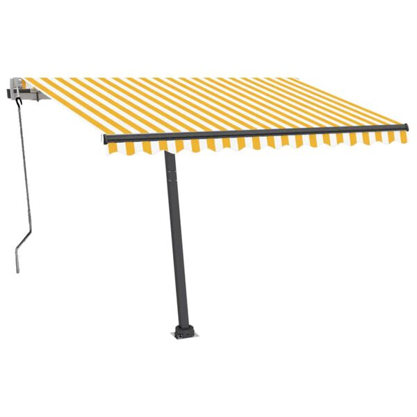 vidaXL iseseisev automaatne varikatus 350x250cm cm, kollane/valge
