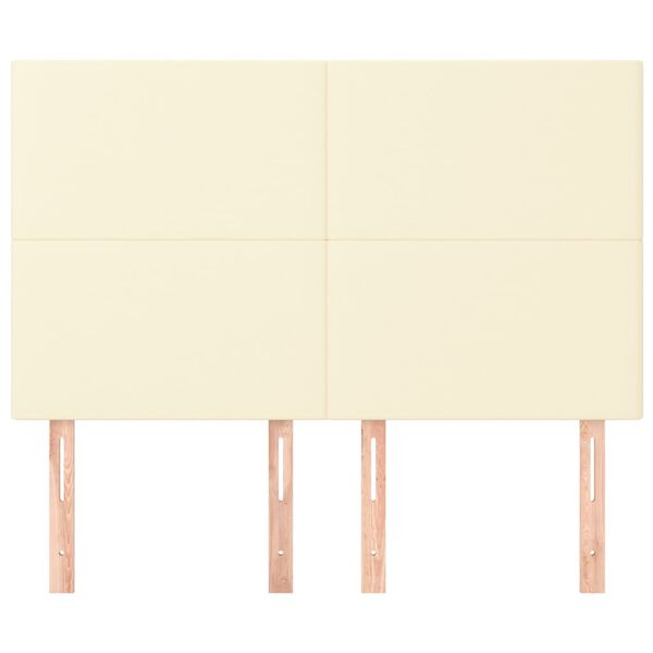 vidaXL peatsikate kreemjasvalge v&auml;rvi, 144 x 5 x 118/128 cm, kunstnahk