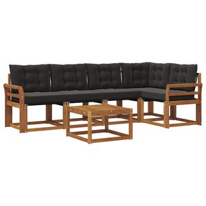 vidaXL V&auml;li diivanikomplekt padjaga 6 pcs Looduslik ja must