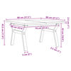 vidaXL kohvilaud, Y-raam, 80 x 80 x 45,5 cm, männipuit ja teras