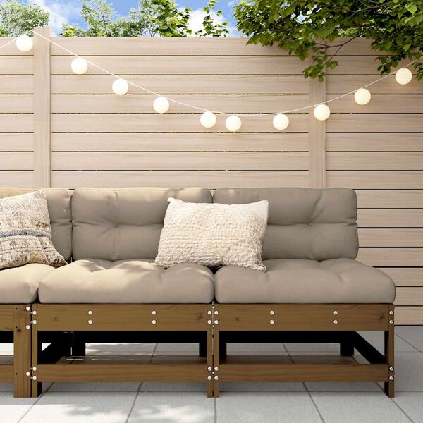 vidaXL keskmised diivaniosad patjadega 2 tk, meepruun, männipuit