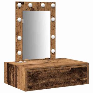 vidaXL Riietumislaud peeglituledega Pruun 60 x 40 x 70 cm Tehispuit