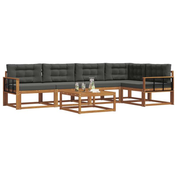 vidaXL V&auml;li diivanikomplekt padjaga 6 pcs Looduslik ja antriit